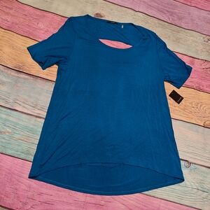 Tahari Vibrant Blue Short Sleeve Top
